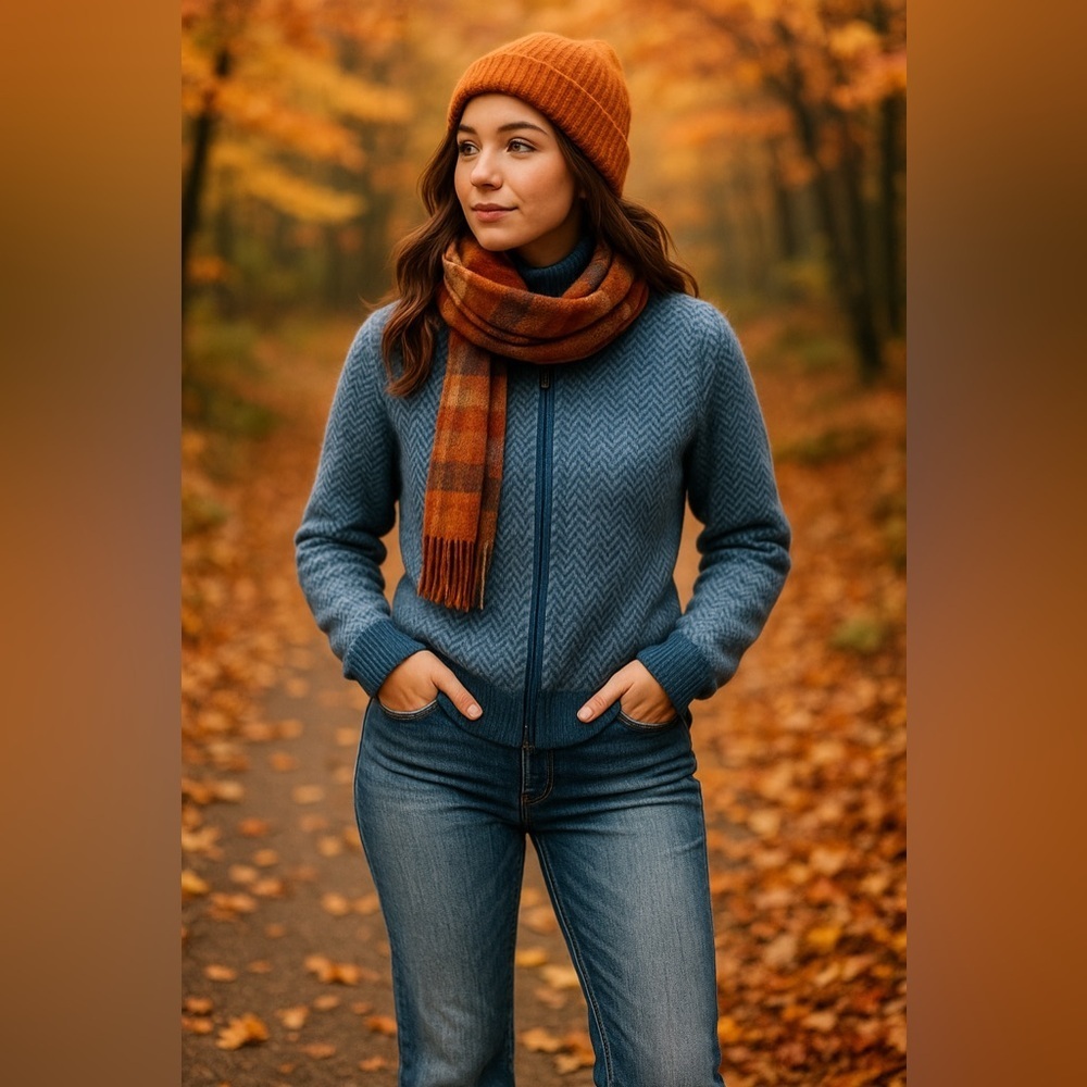 Brooks Brothers Women’s Scottish Lambswool Full-Zip Sweater – Sz XL EUC